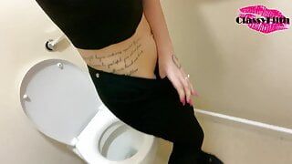 Classy recording Herself piss in public toilets