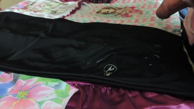 cum on pants spandex black 2