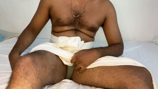 Kerala Bank Manager Daddy White Sarong and Hairy Body