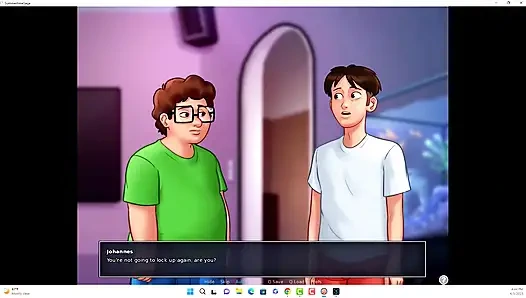 Summertime saga - Johannes and Erik watched Iwanka, Iwanka gave Johannes a blow job on camera