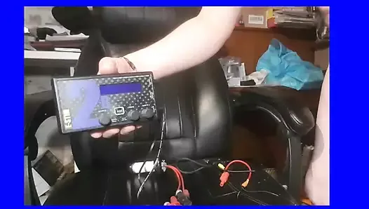 estim test E 2B routines in the box in anal and on the cock which is dripping with pleasure