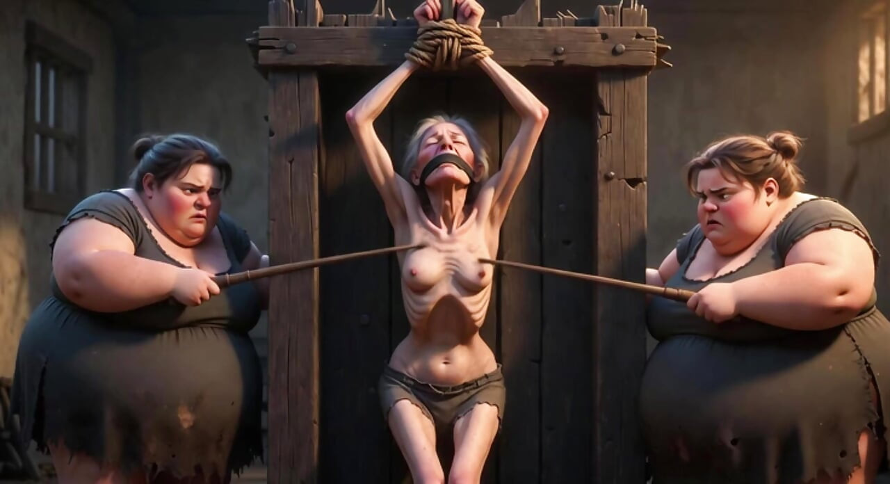 Oma-sklavin, brustpeitsche-session von zwei fetten bbw-dominas