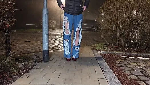 In my sexy ripped jeans I so hard