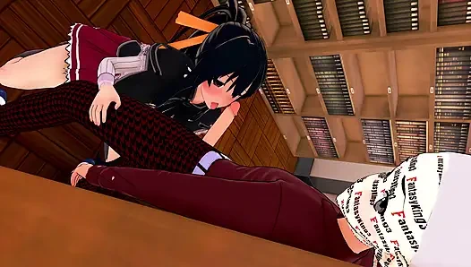 Akeno gibt mir einen blowjob in einer öffentlichen bibliothek - AUF DERER, DEREN NTR Madness Serie