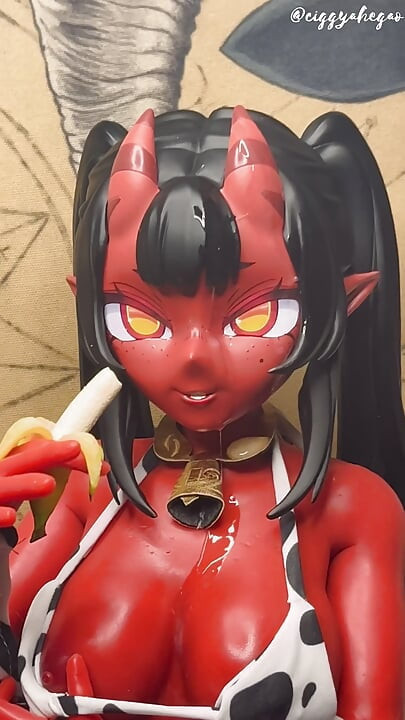 Cowkini Meruccubus Milk Day Breeding & Feeding - Fuck & Cumshot! 65cm Mini Hentai Succubus Sex Doll