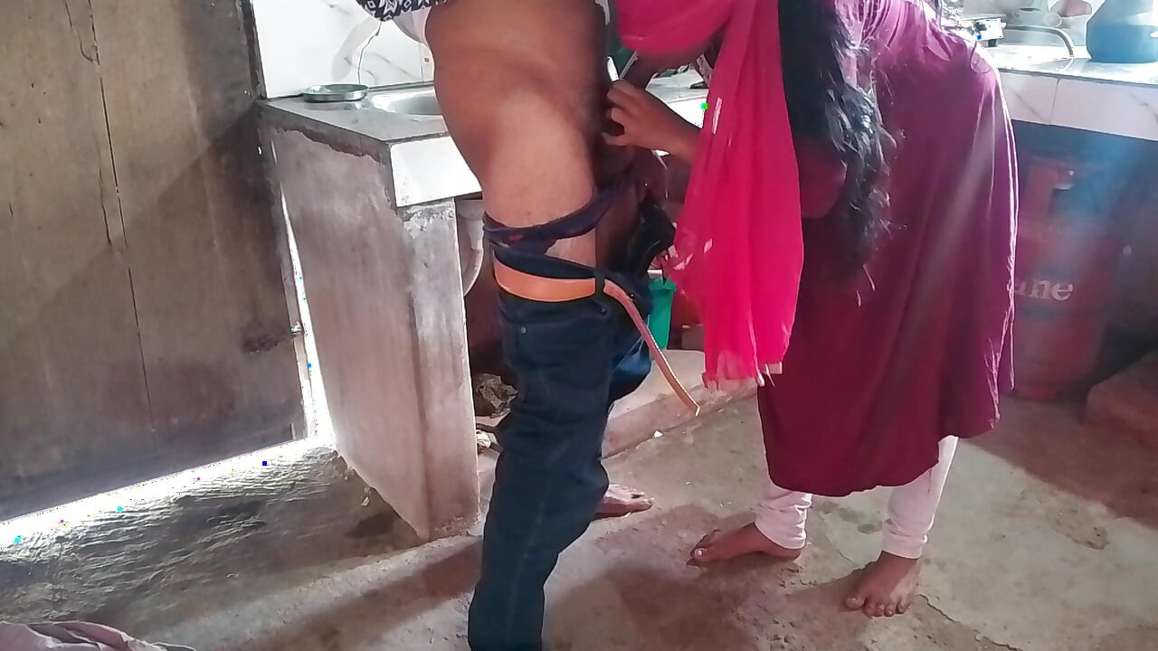 Indian housewife enjoys taking her husband's penis in her mouth