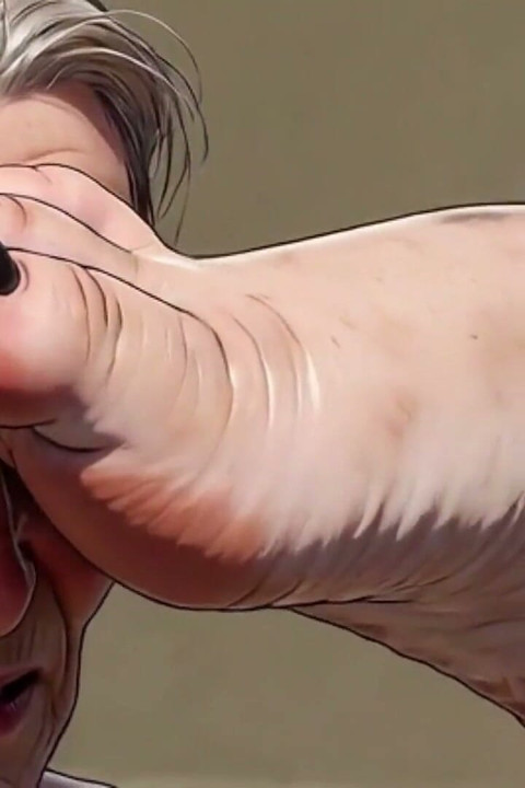Old Granny Sucking Fat BBW Feet - Extremely Horny Foot Worship