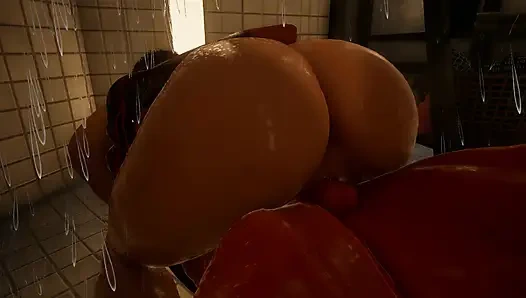 Pasangan muda panas berhubungan seks di shiwer