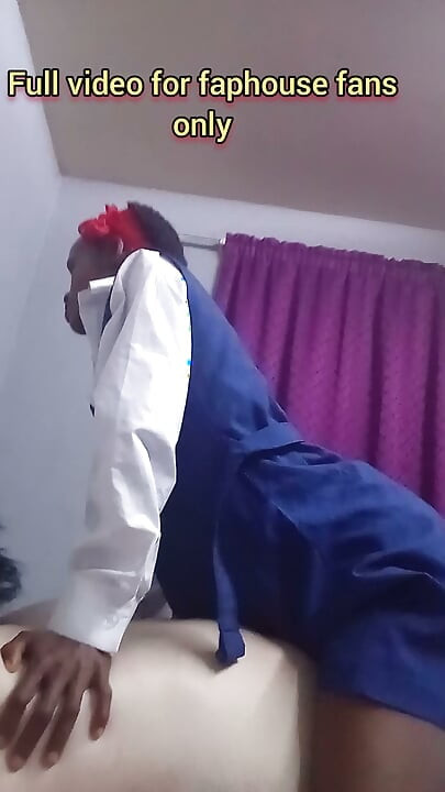 Black Girl Sucks and Rides White Cocl in Uniform