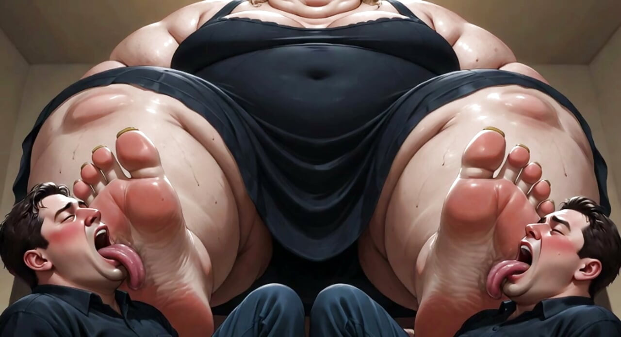 肥胖SSBBW的腳部支配 - 男奴清潔她又大又軟的腳