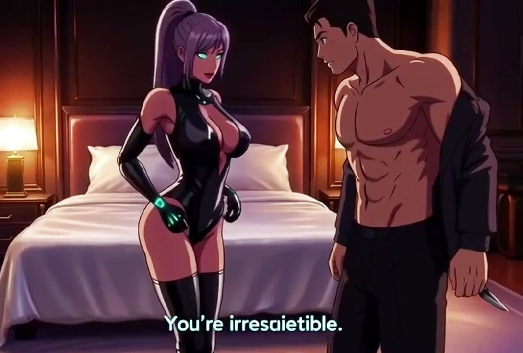 Smrtonosni Cyborg atentator Nova Zavodi i brusi svoju metu Victor u luksuznom penthausu vrela 3D anime strast