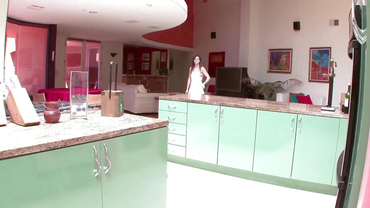 Callie Andersen & Delilah Davis, small titted teens in the kitchen, rimming and licking