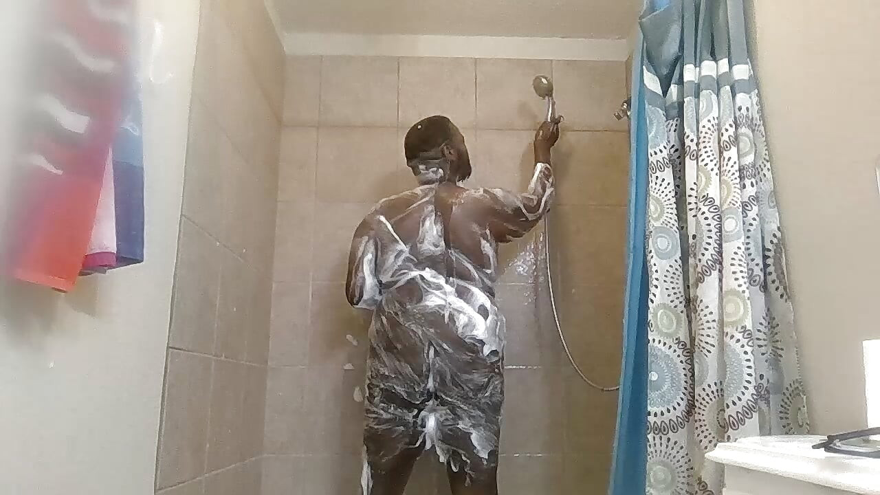 Lathered up mid-day shower