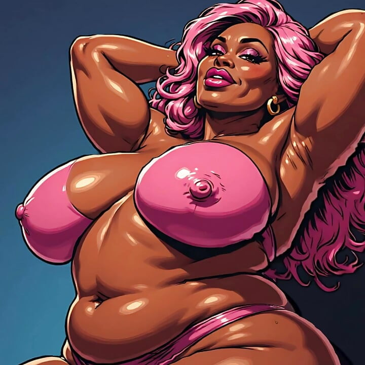 Gordas negras grossas 3D