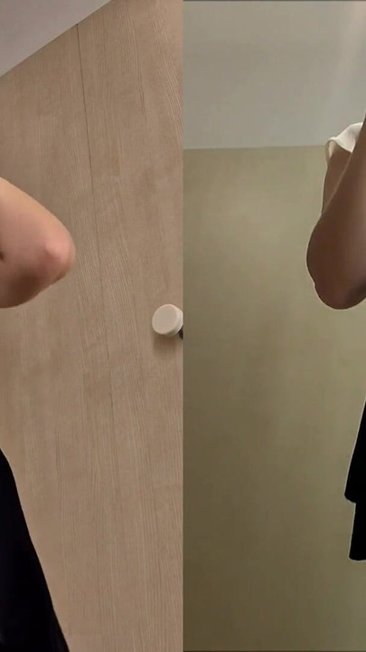 Emotivní moment z "NO BRA, No Panty Try on haul. Blondýnka s velkými prsy v šatně"