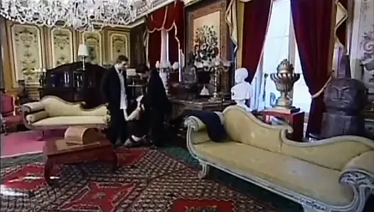 Hot slut grabs their cocks for a little double blowjob action then gets double penetrated