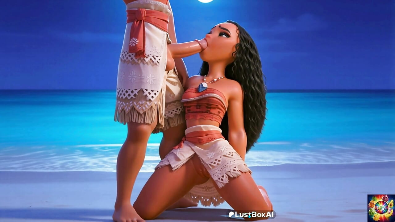 Moana's Romantic Beach Getaway - AI Animation ASMR