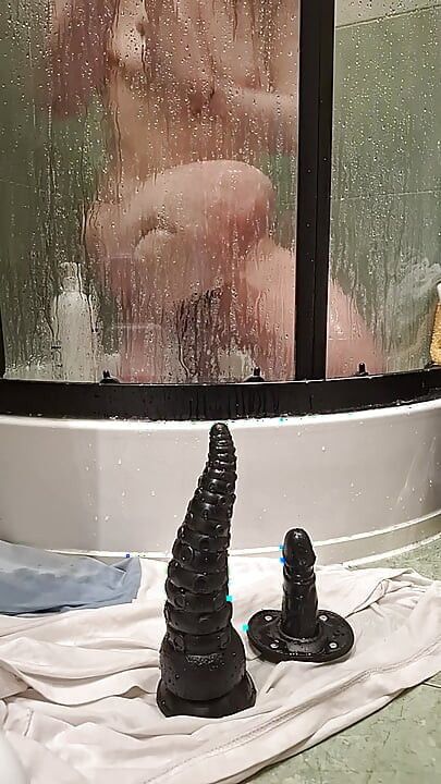 washes her toys and her body