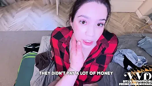 Доставщица согласилась протестировать мой хуй своей пиздой