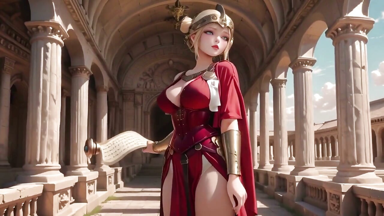 Regina armurii roșii! Privire pe coridorul roman, Fusrt Lift Reveal, Mână pe buze te tachinează...
