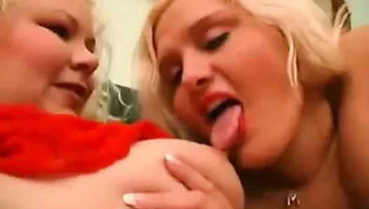 Blonde Fat BBW Lesbians playing with their Wet Pussies