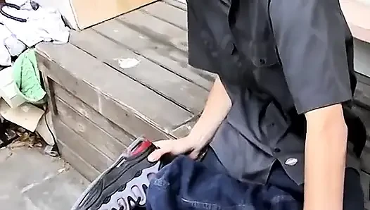 Str8 Boy Foot Show Outdoors