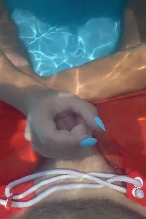Blowjob, Handjob in Public Pool