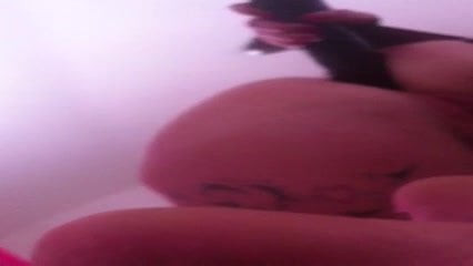 uk bbw puts big black  didlo in ass