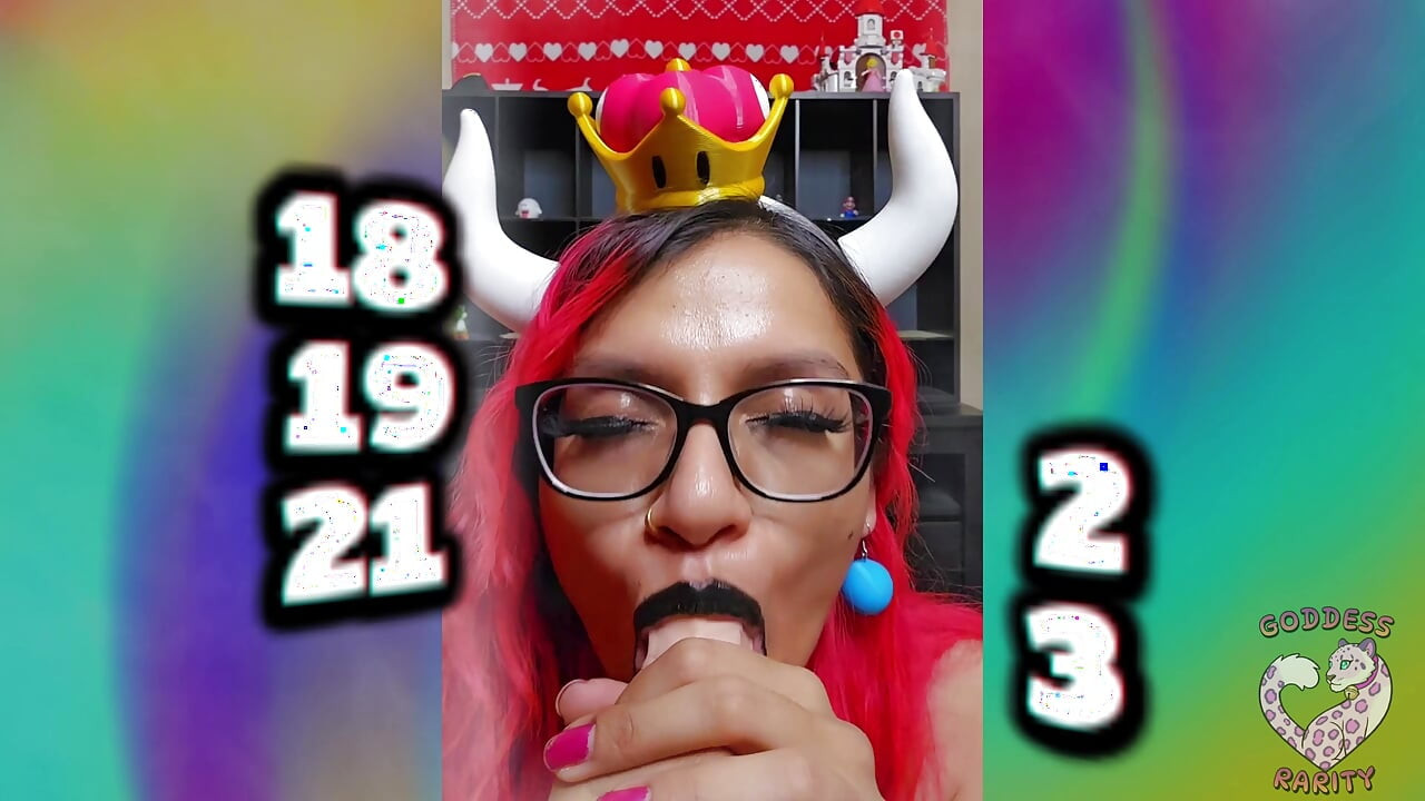 Goddess Rarity loves giving Mario a BJ as Bowsette