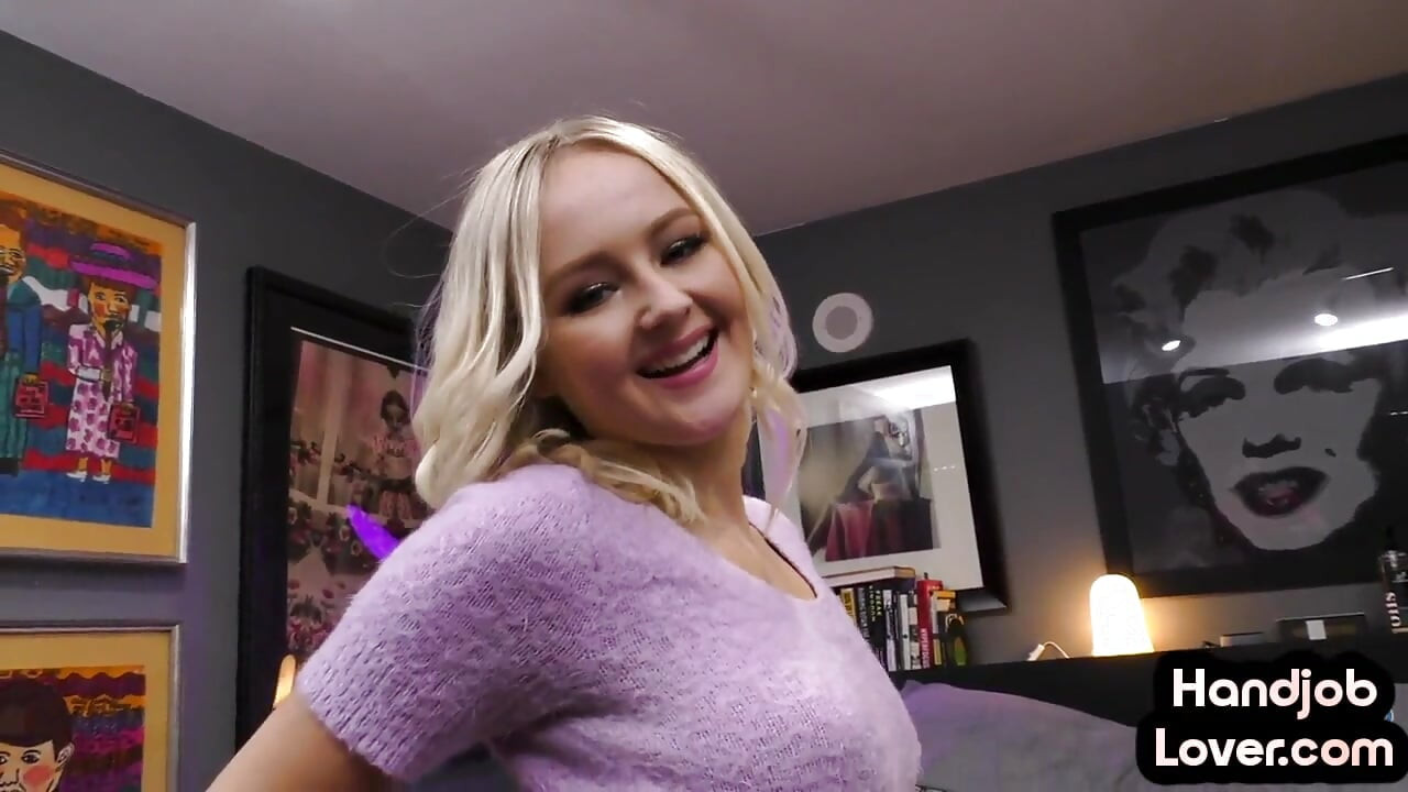 HJ POV babe wanking cock and talking dirty to her BF