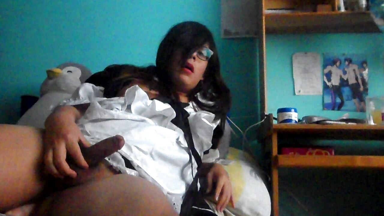 Trans teen in maid dress fuck her big ass