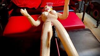 He Fucks an Inflatable Blonde, and a Powerful Sex Machine Fucks Him in the Ass, Moaning and Smelling Sex All Over the Sexroom.