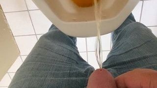 Taking a piss then had the urge to cum in a public urinal