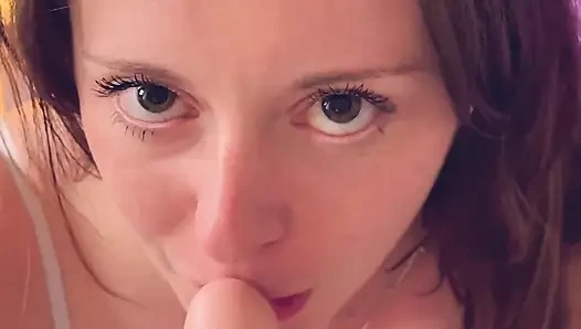 Close up Dildo BJ