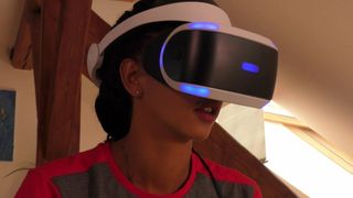 Isabel has a new game in her Playstation VR but she needs..