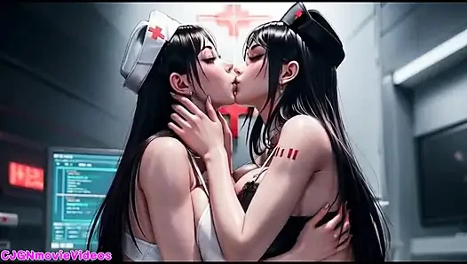 Demon queen ask for two girls kiss (Ai animation)