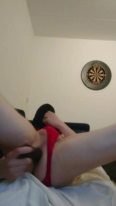 Fucking and sucking a dildo