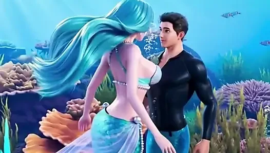 Underwater fantasy where a diver discovers a mesmerizing mermaid