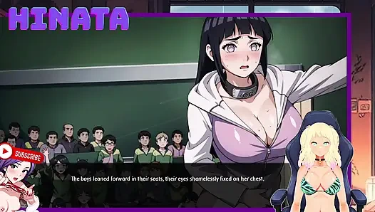 HINATA the TEACHER of the academy. She unzips her and exposes her breasts. Shinobi Secrets 14