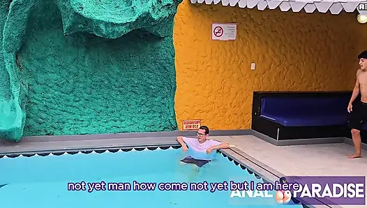 TIMY DISCOVERS HIS STEPMOTHER FUCKING THE BODYGUARD AND SHE OFFERS HIM HER ASS SO HE WON'T SAY ANYTHING.