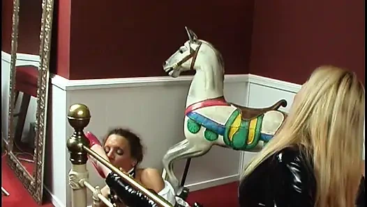 Blonde BDSM Babe Bound and Pounded Hard