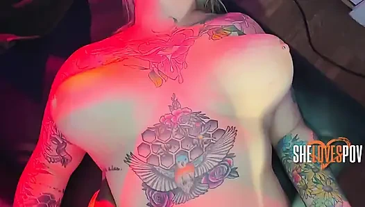 Semaj Media Tatted PAWG Arizona Rose Seduces Me with a Blowjob and Some Pussy Instead of Paying Me!!!