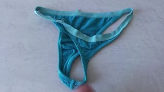 Cum on turquoise panties (HD)