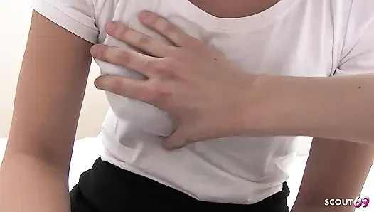 Small saggy Tits Japanese Teen with shaved Pussy at Uncensored JAV POV Creampie Casting Fuck