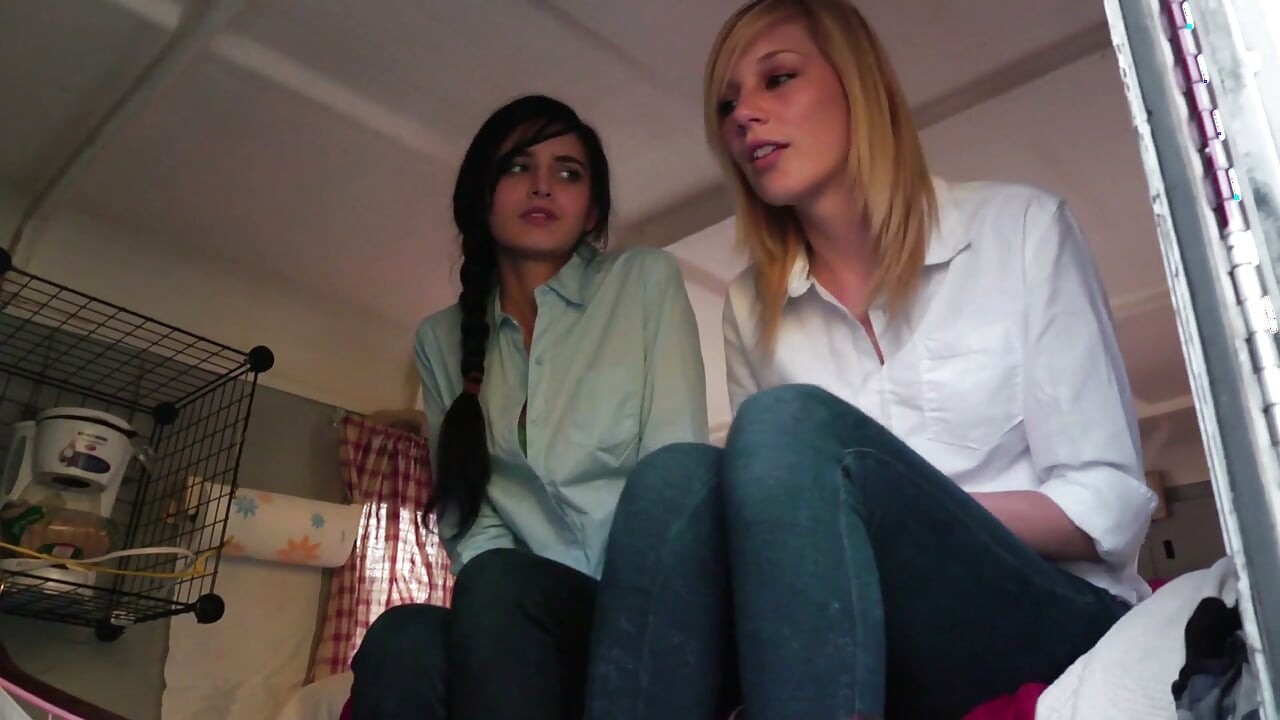 Steamy lesbian threesome with two gorgeous brunette babes and a sexy blondie