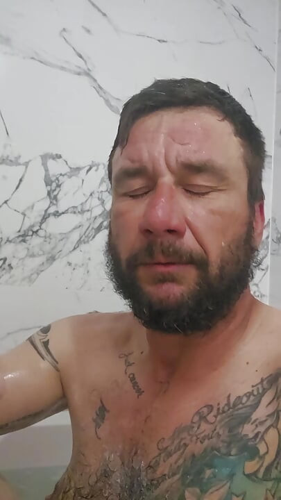 Shaving in the tub