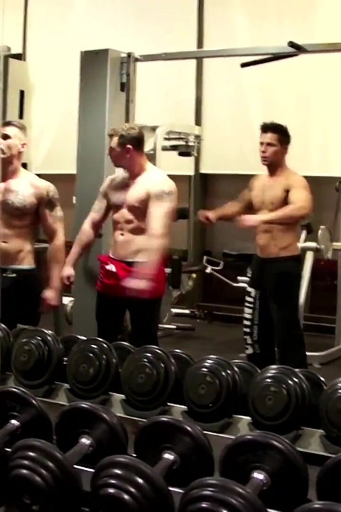 Amateur Fitness Guys Arm Wrestle in the Gym