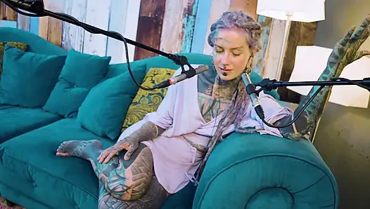 I talk about A - authentic - ASMR - Podcast - Talking - tattoo girl model goth punk dreadlocks