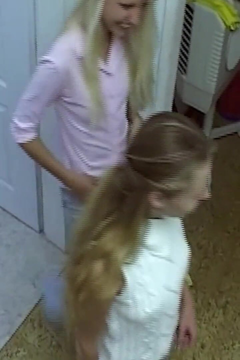 Blonde and Brunette Strip for Steamy Shower Play