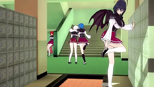 Rias nonton akeno lagi asik ngentot akeno dan xenovia & koneko lesbian - serial dxd ntr madness